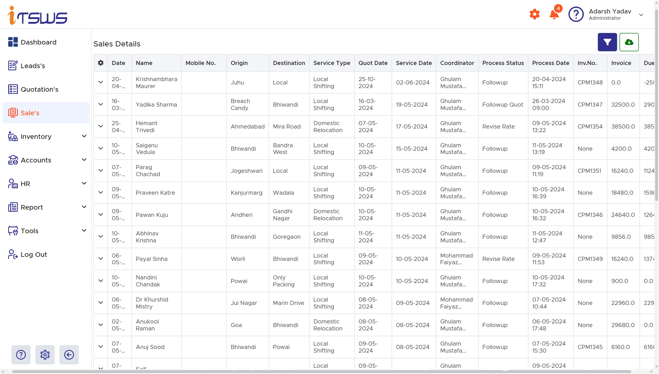 ITSWS Bility Sales Management System