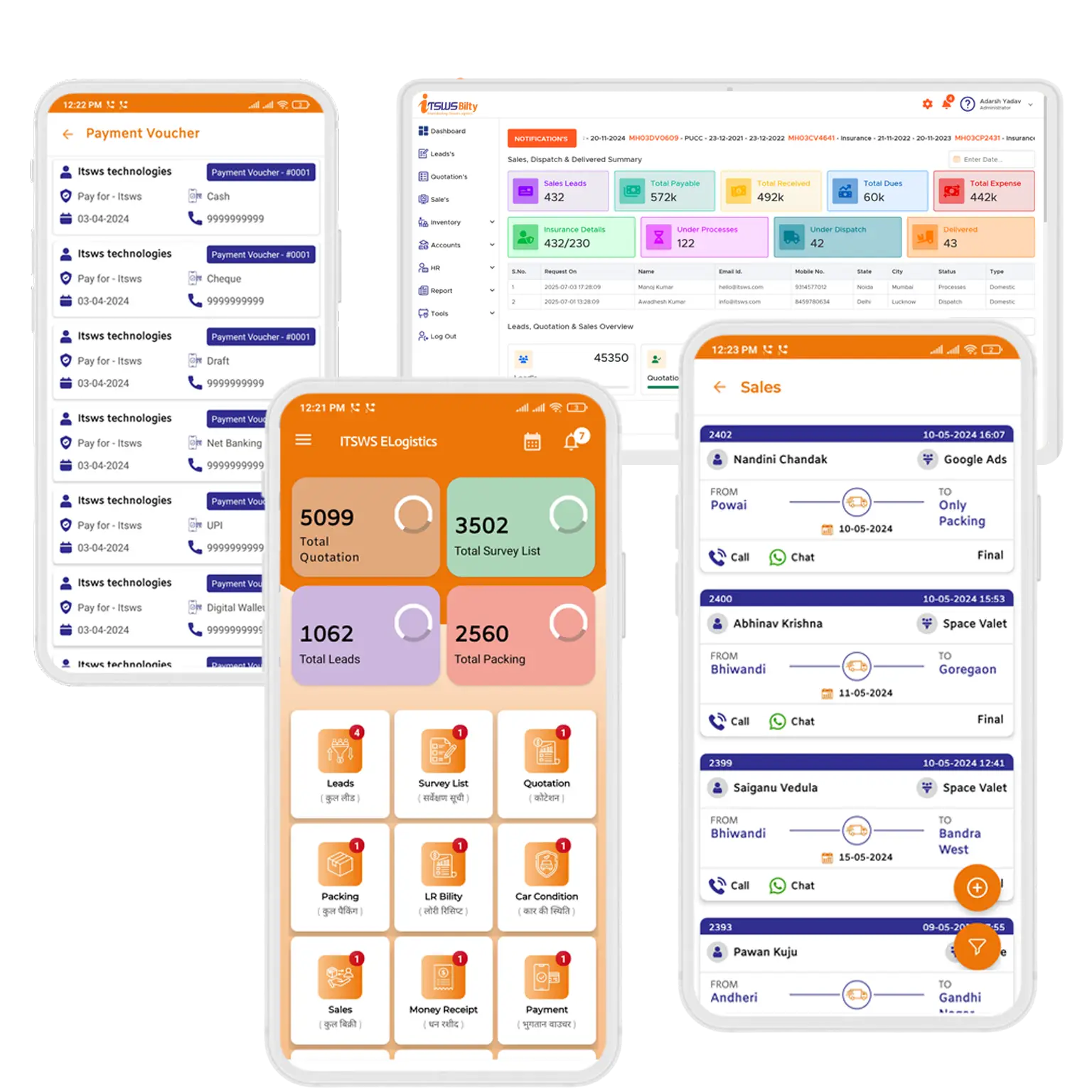 ITSWS Bilty Software Features for Owner and Employee